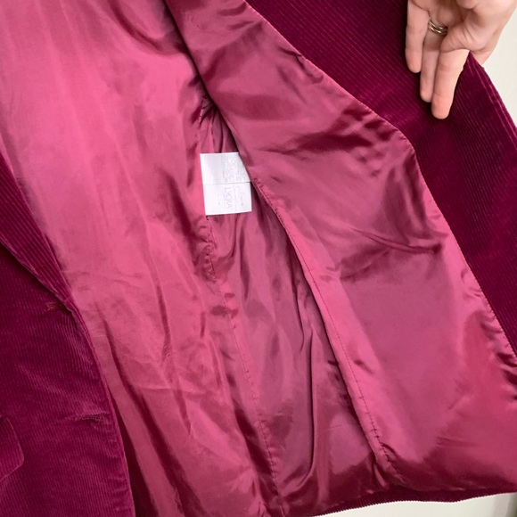 MaxMara Corduroy Velvet Jacket Blazer Plum 10 - Picture 10 of 14
